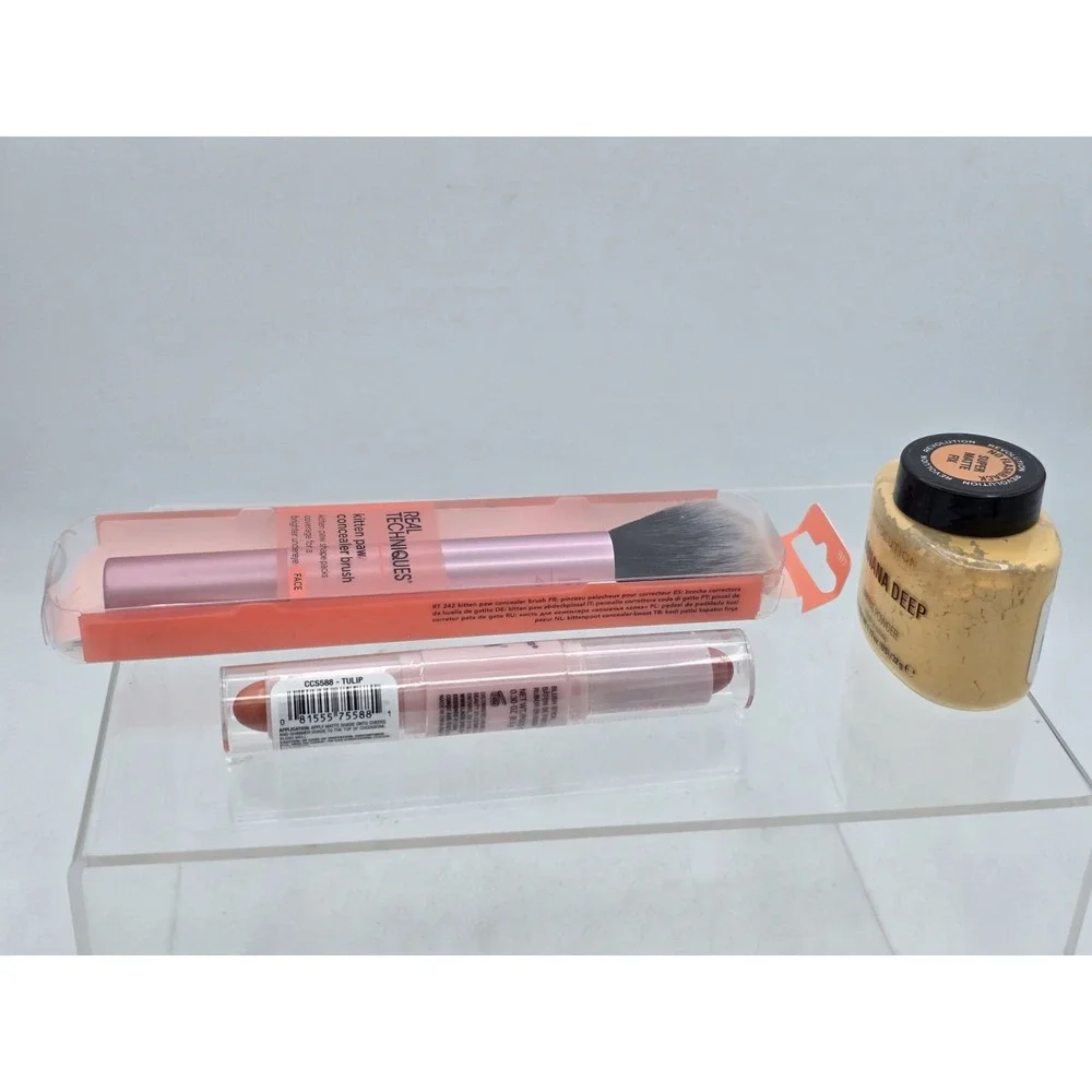 Face Makeup Kit: Makeup Setting Powder, Blush Stick,‎ Kitten Paw Concealer Brush